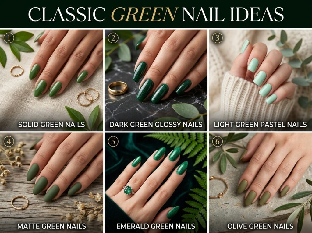 Classic Green Nail Ideas