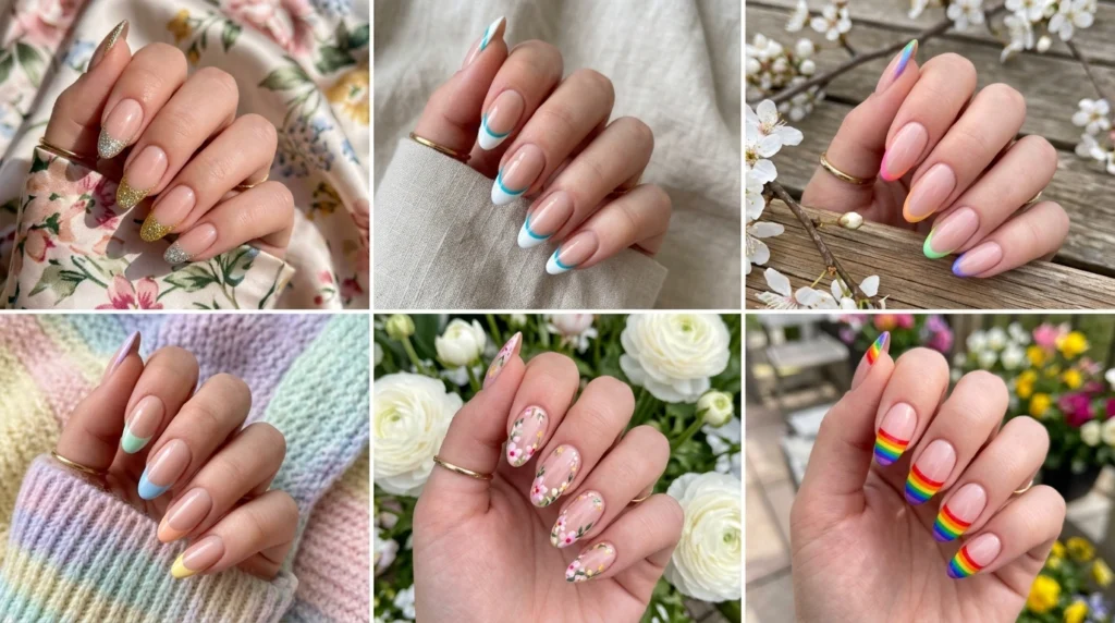 French Tips with a Spring Twist