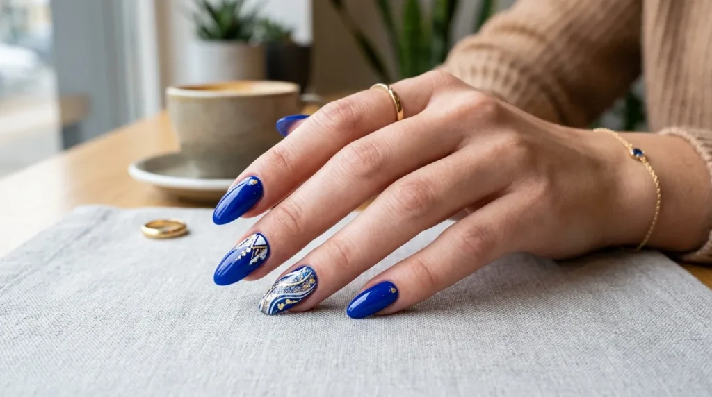Trendy Blue Nails-Fille vibe