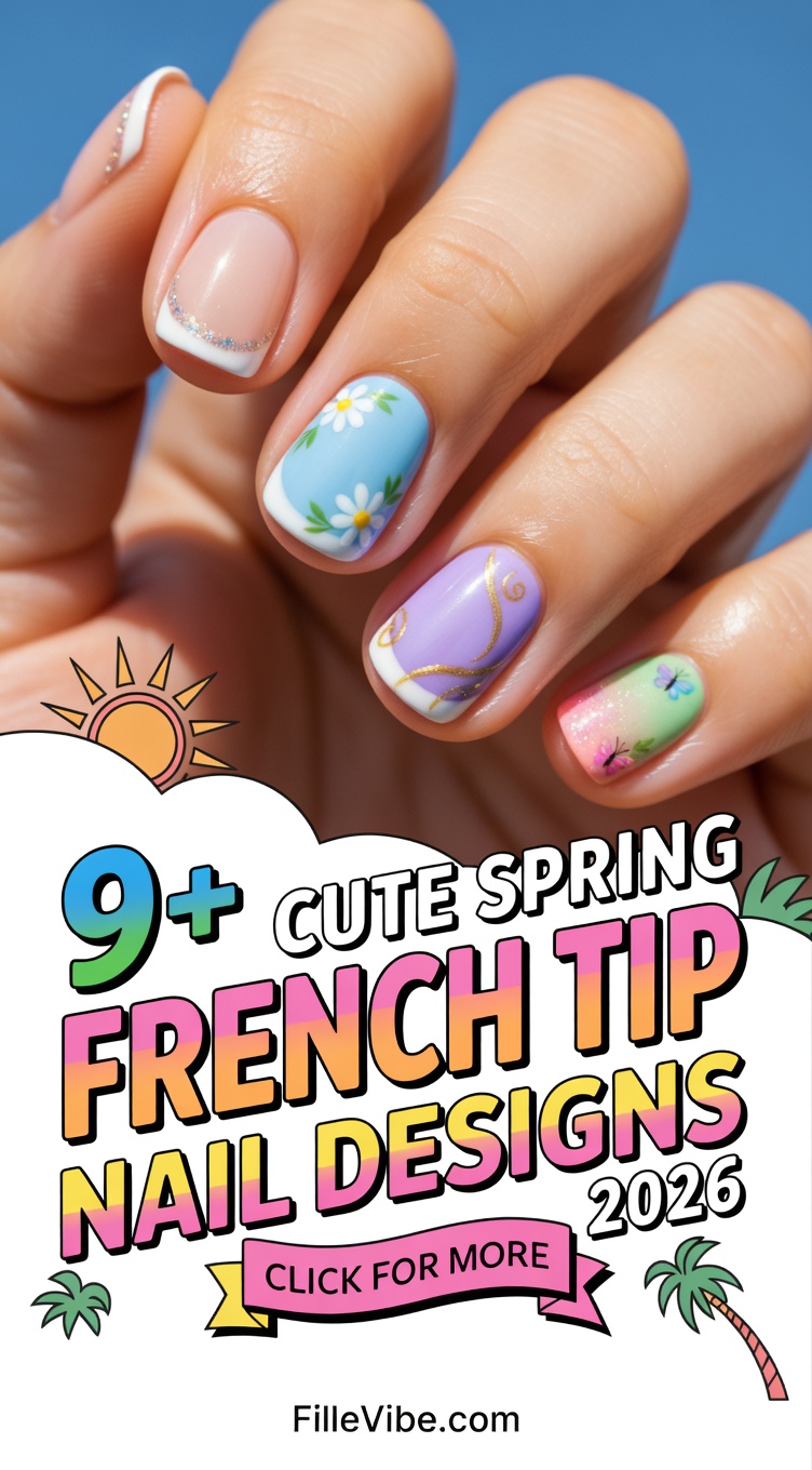 9 Spring French Tip Nails Design