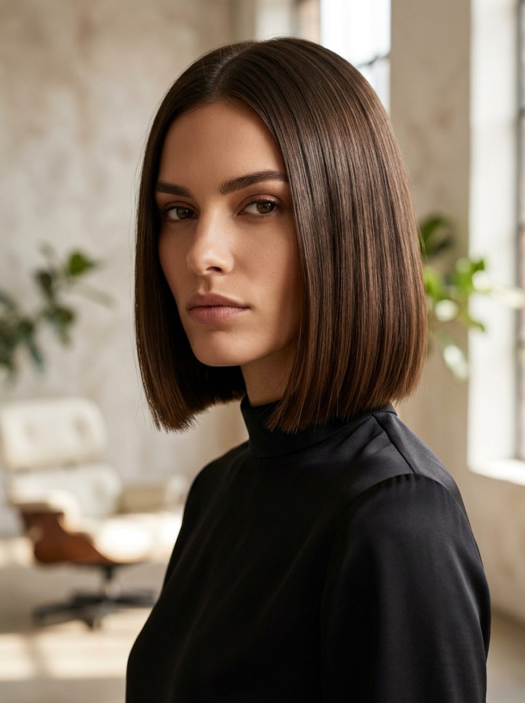 1. Classic Chin Length Blunt Bob