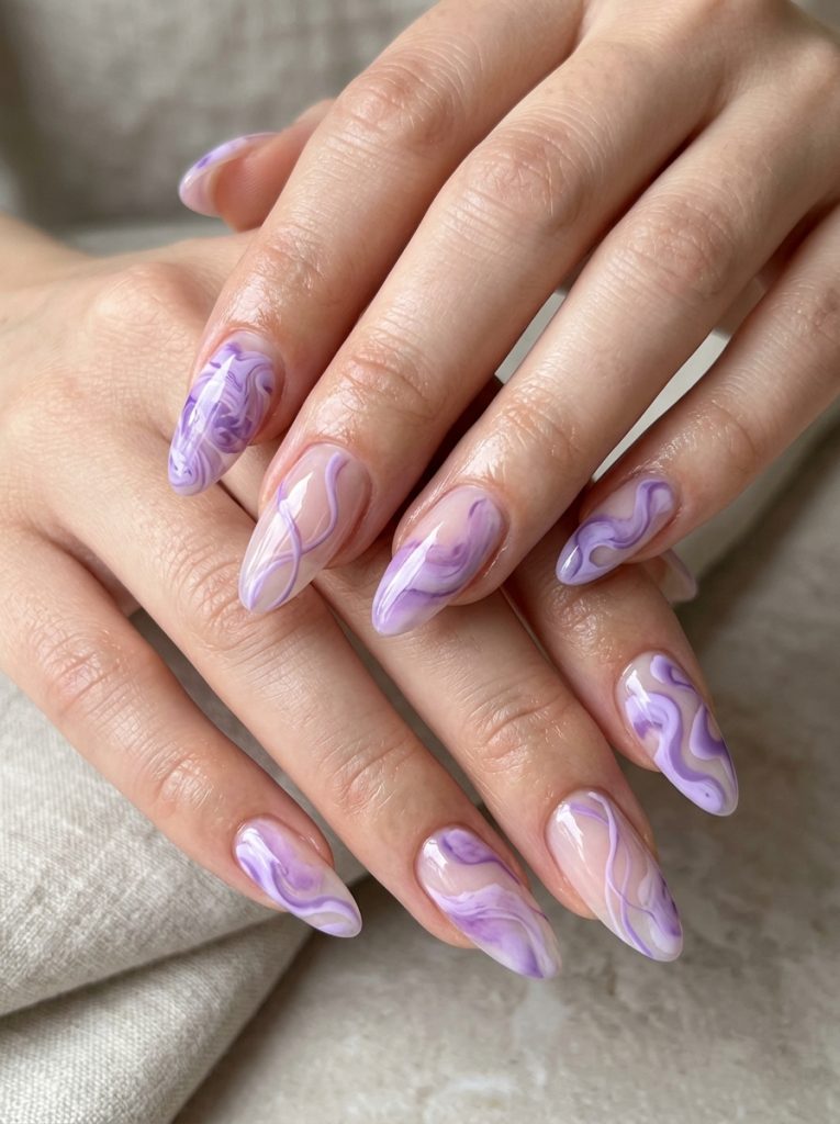 Clear Base With Lavender Swirls-Fille Vibe