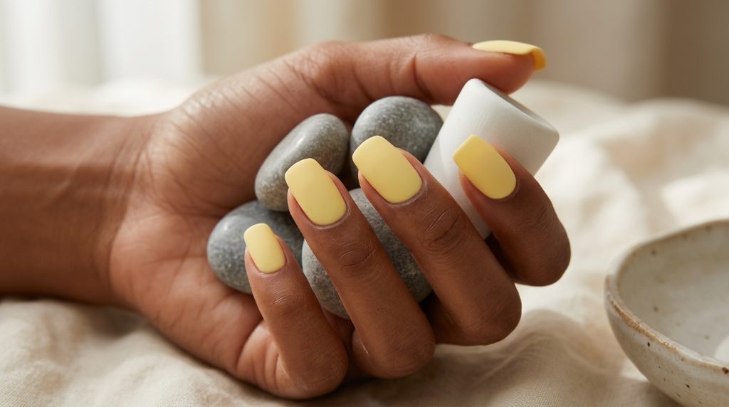 Matte Yellow Nails