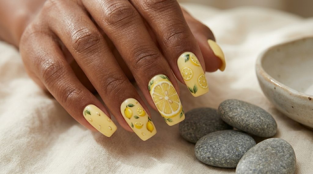 Lemon Art Nails