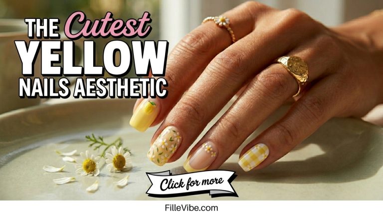cute yellow nails aesthetic