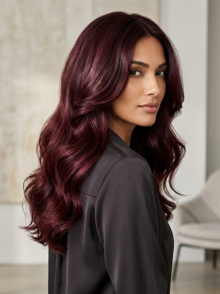  Dark Cherry Velvet Burgundy-Fille Vibe