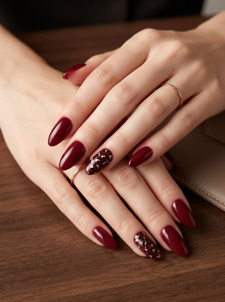 Deep Wine Red Short Nails-Fille vibe