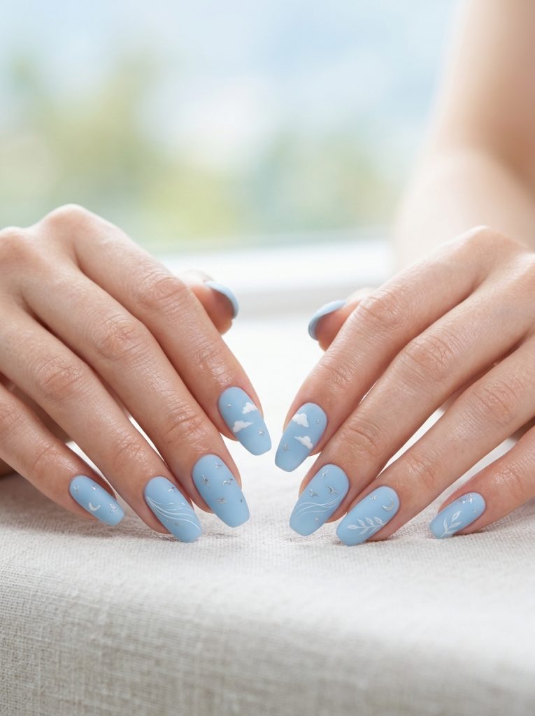 Matte Sky Blue Calm-Fille Vibe