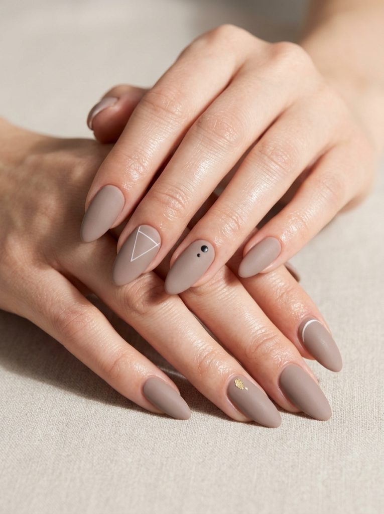 Matte Taupe Nails-Fille vibe