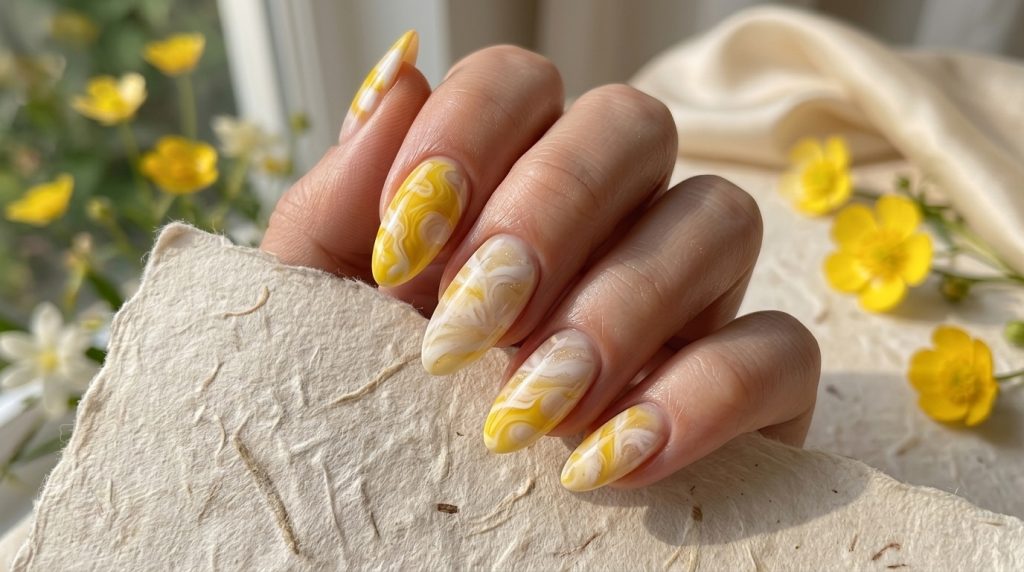 Yellow and White Cloud Mix Design