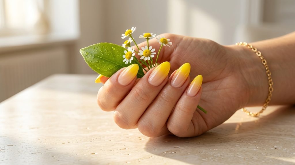 Yellow Ombre Fade with Natural Base