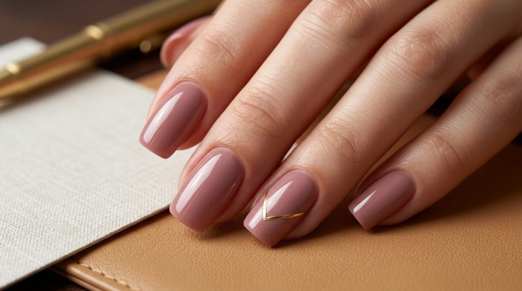 French Tip with Nude Base Variation
