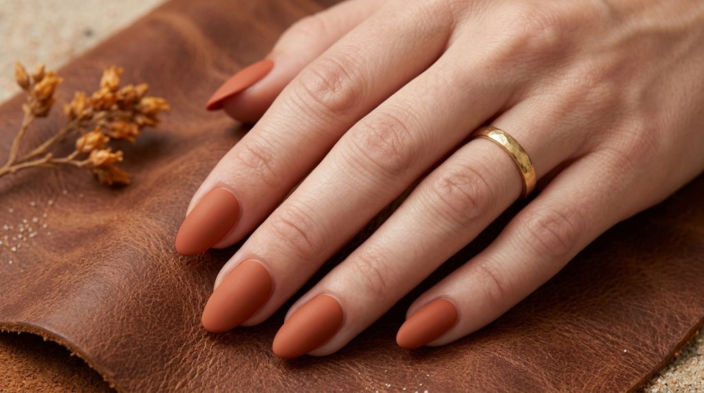 Matte Rust Orange Statement NailS