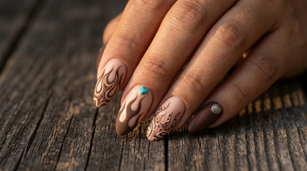 Western Flame Nail Design