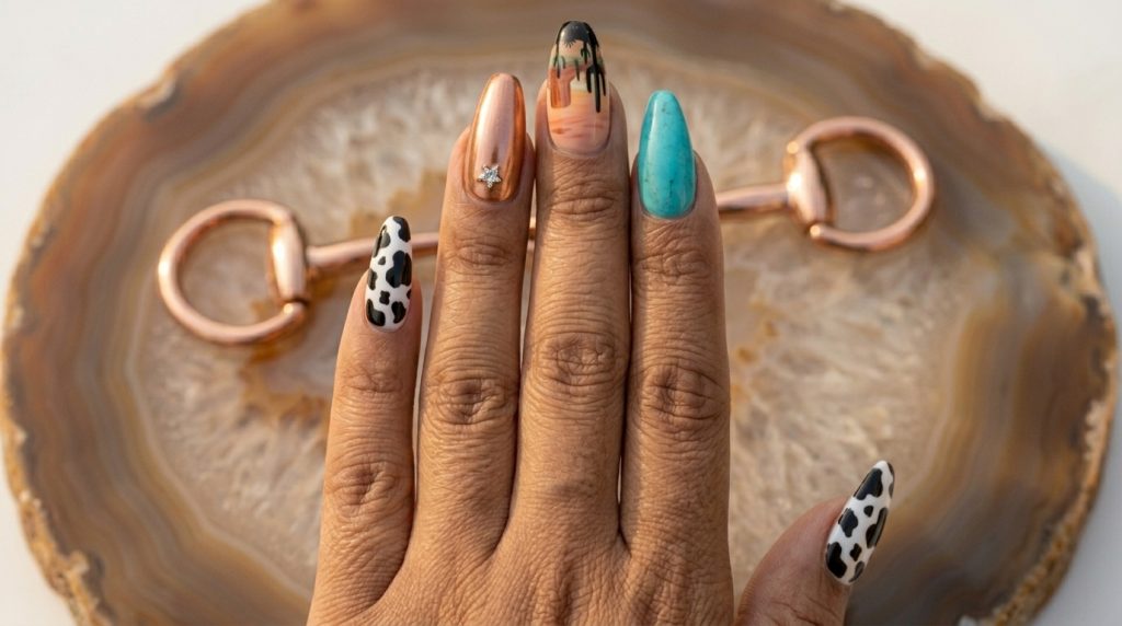 Deep Burgundy Rodeo Nails