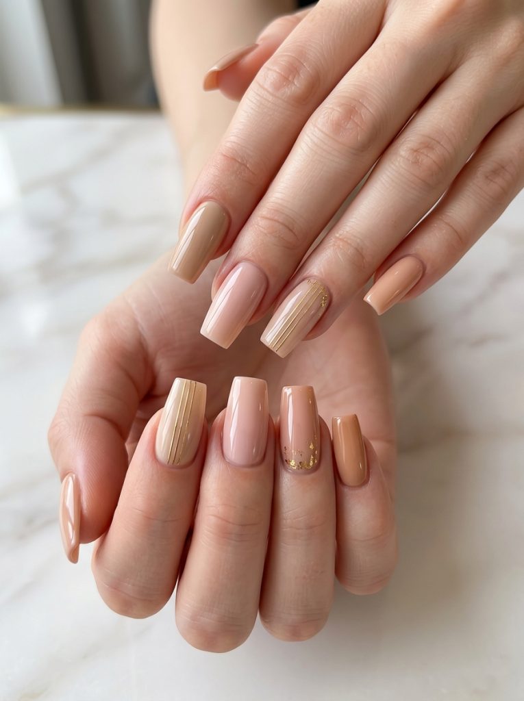  Nude Nails with Sharp Square Shape-Fille vibe