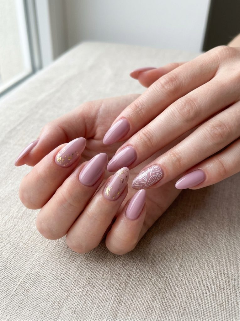  Soft Mauve Almond Nails-Fille vibe