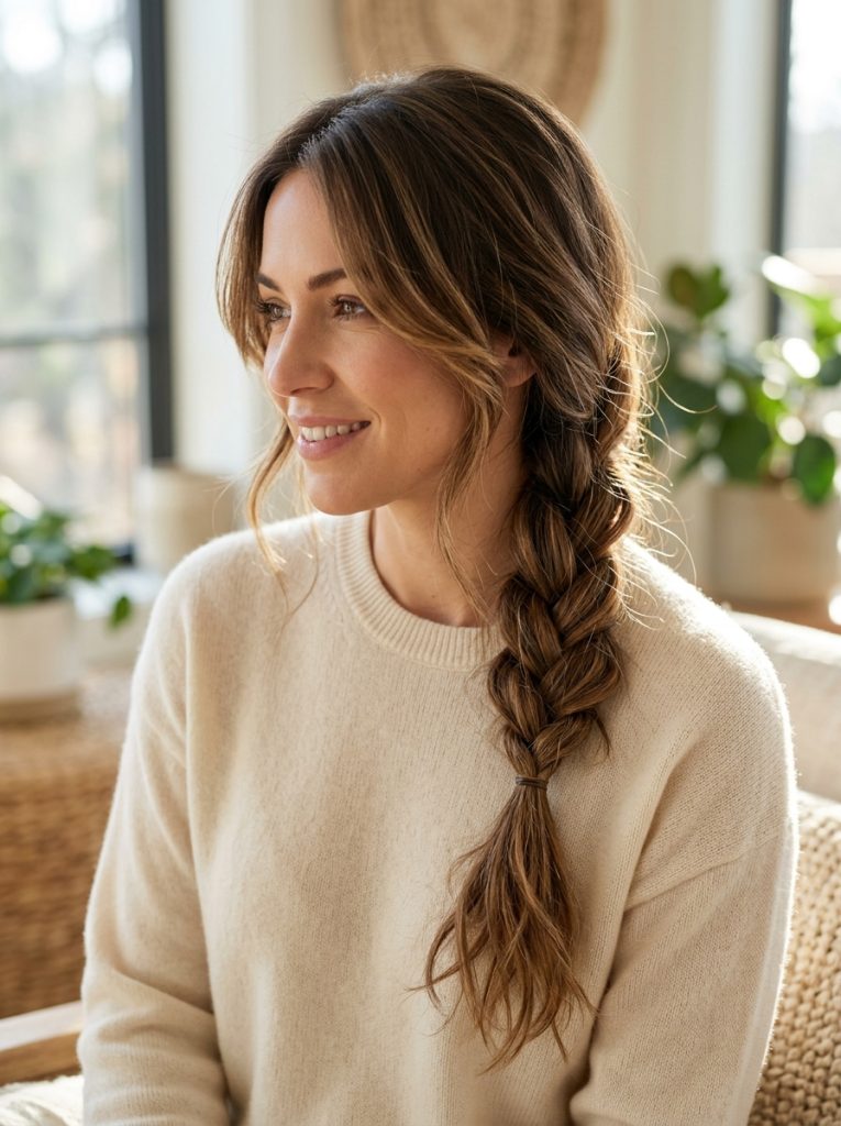  The Quick Side Braid That Feels Soft and Feminine-Fille Vibe