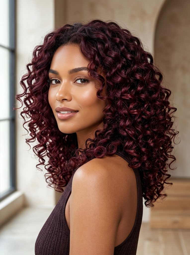 Velvet Burgundy Curls-Fille Vibe