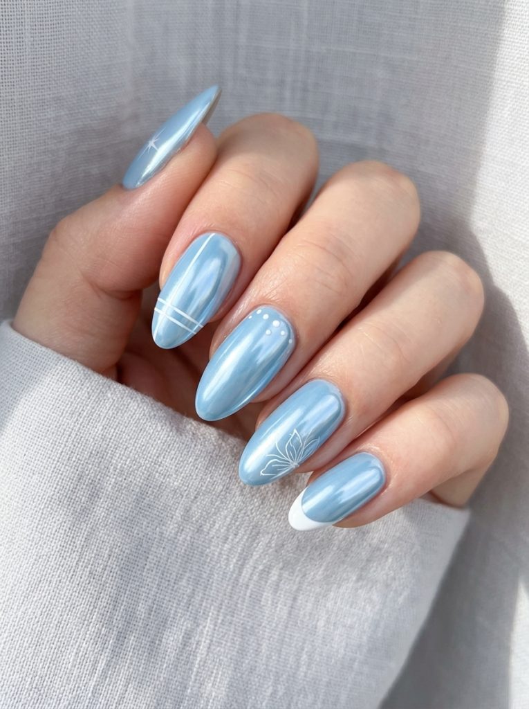  Baby Blue Chrome With White Accents-Fille vibe