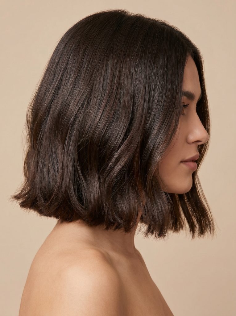 Blunt Layered Bob-Fille vibe