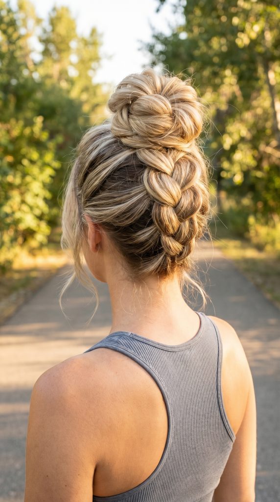  Braided High Bun-Fille vibe