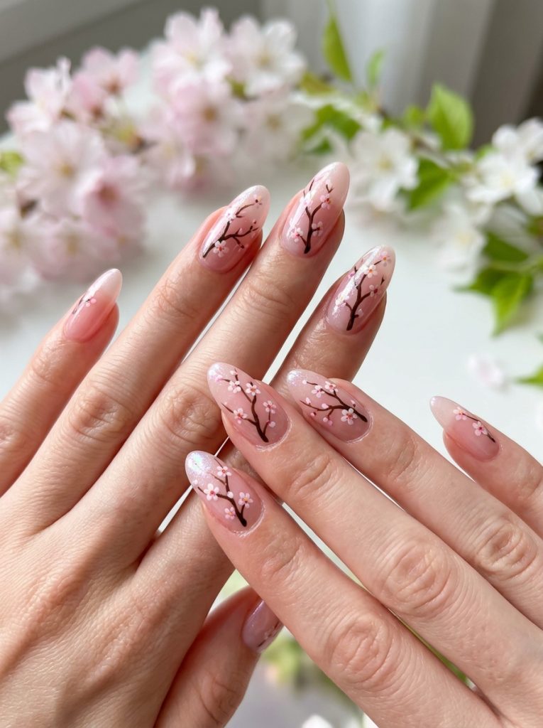 Cherry Blossom Nails-Fille vibe