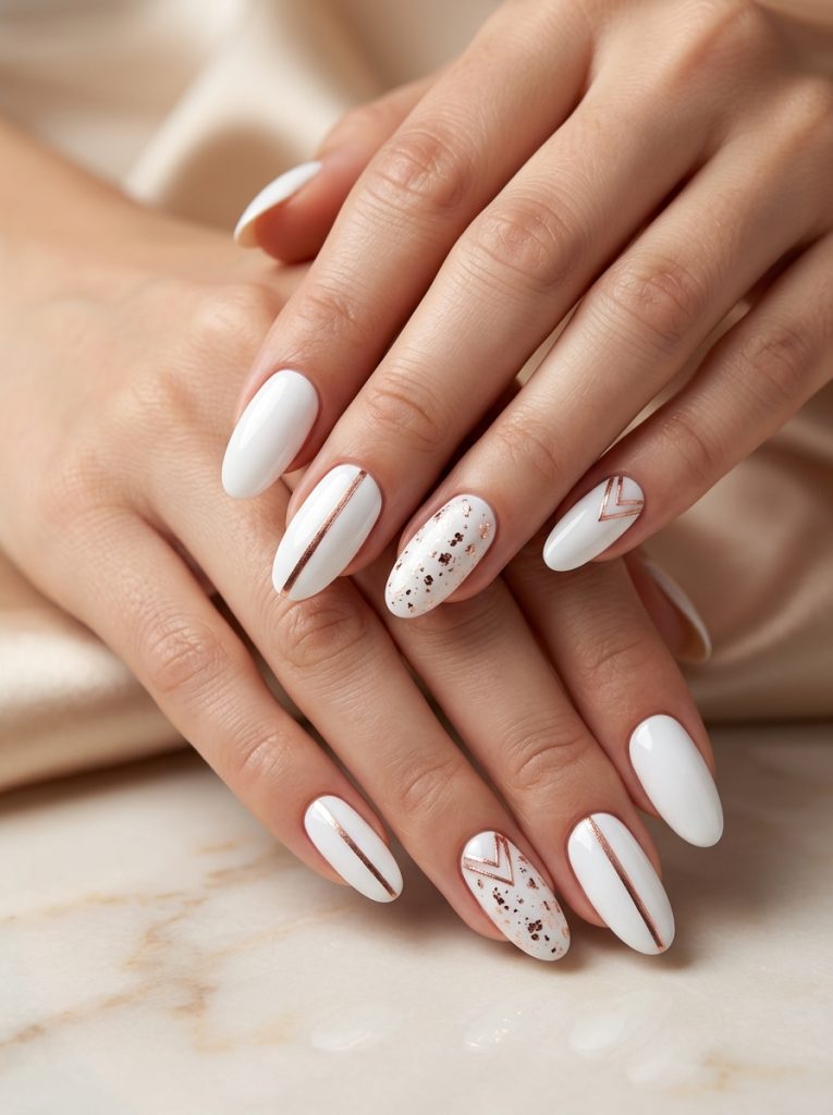 Classic White with Rose Gold Accents-Fille vibe