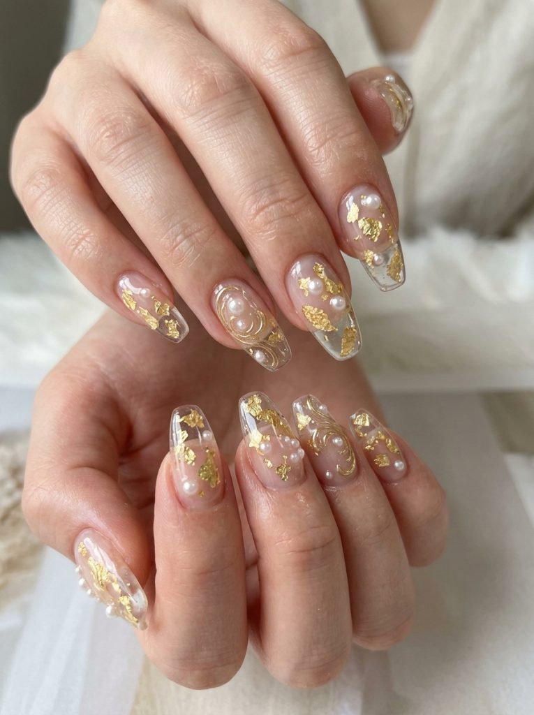 Clear Base with Floating Gold Leaf-Fille vibe