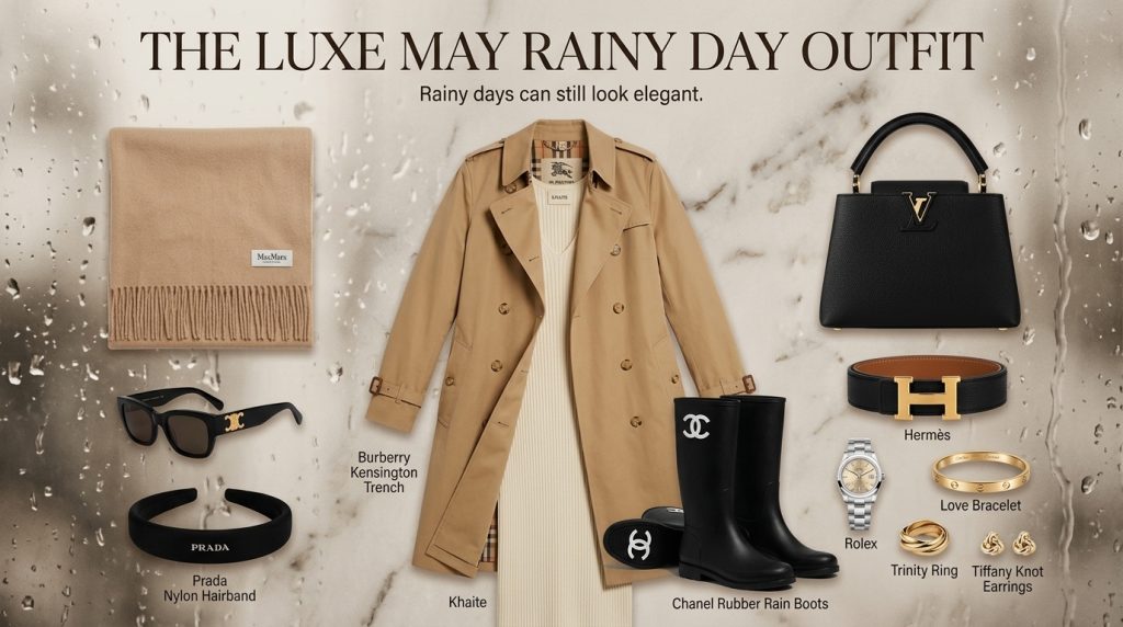 The Luxe May Rainy Day Outfit