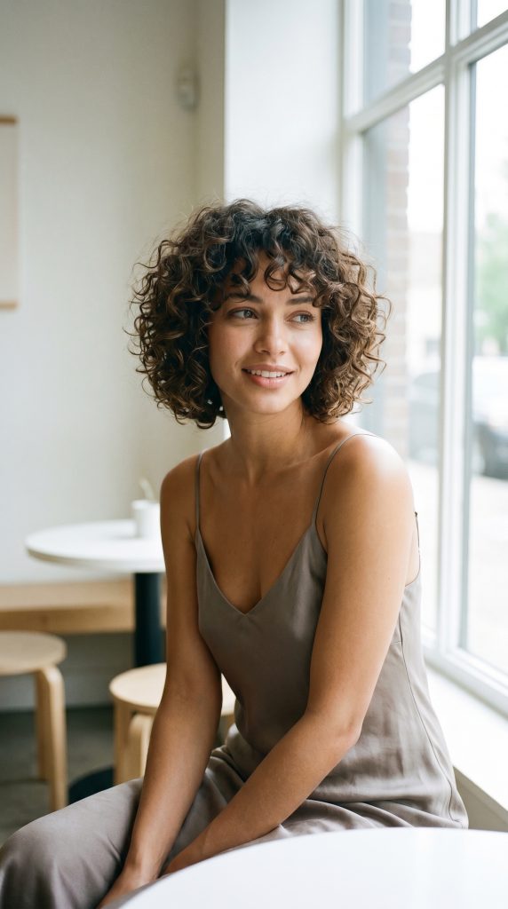 Curly Layered Bob-Fille vibe