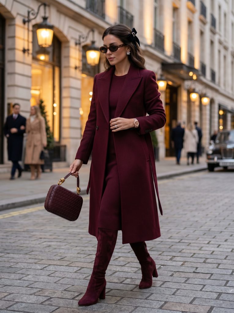 Deep Burgundy Winter Look-Fille vibe