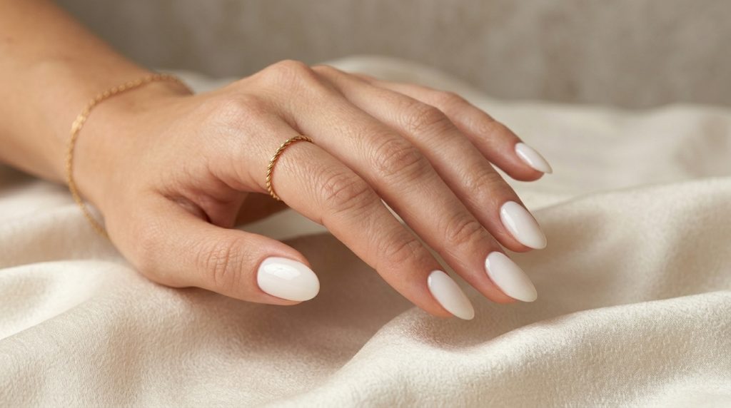 Soft White Oval Nails