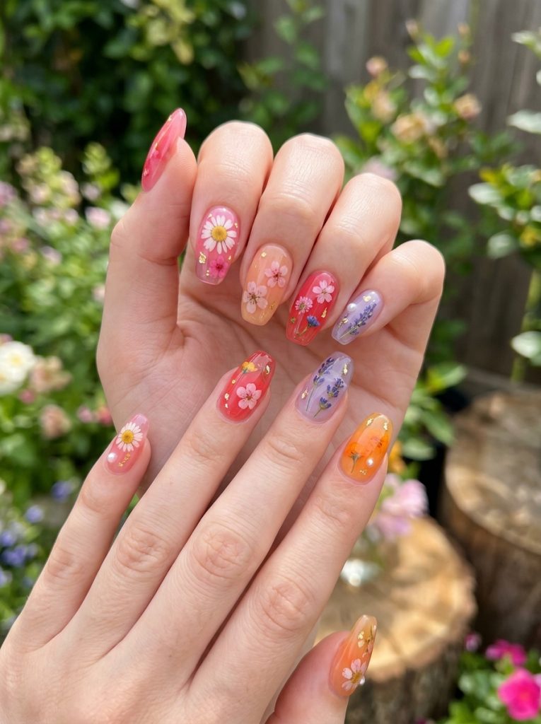 Jelly Floral Nails-Fille vibe