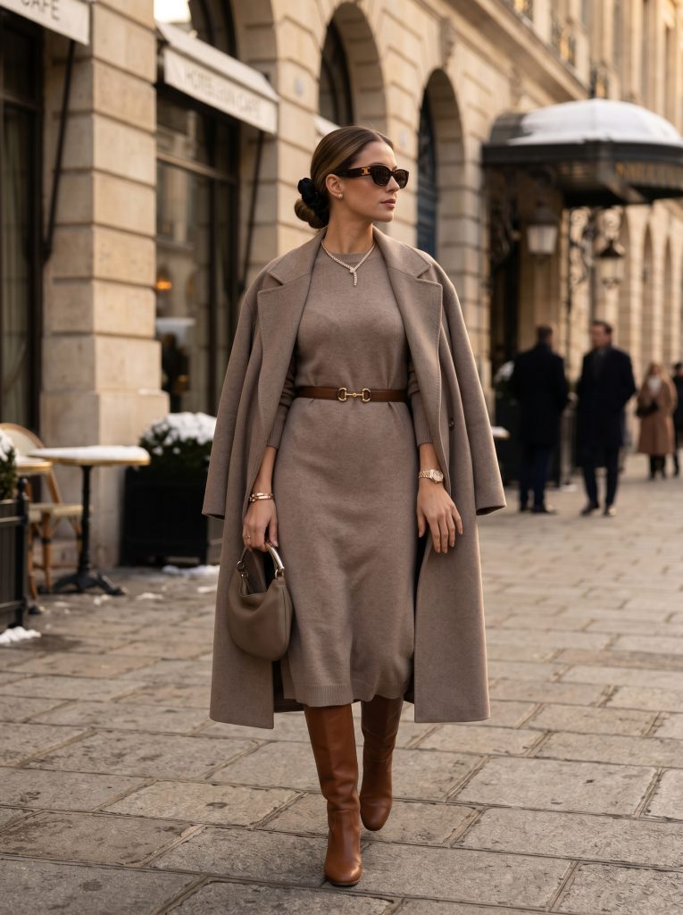 Knit Dress Outfit-Fille vibe