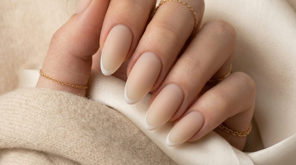 Matte Black Almond Nails