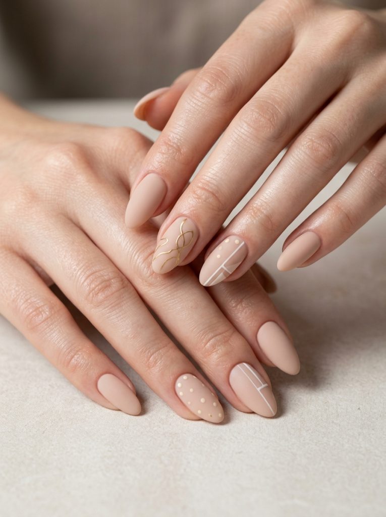 Matte Nude Nails-Fille vibe