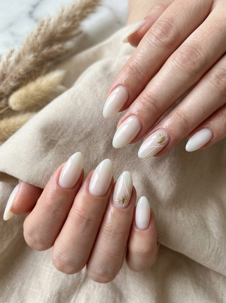 Milky White Nails-Fille vibe