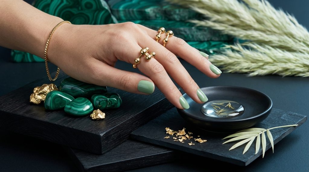 Palm Green Minimal Nails