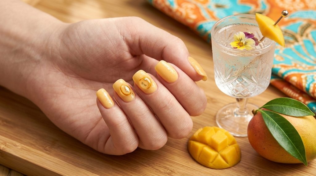 Mango Yellow Gloss Nails