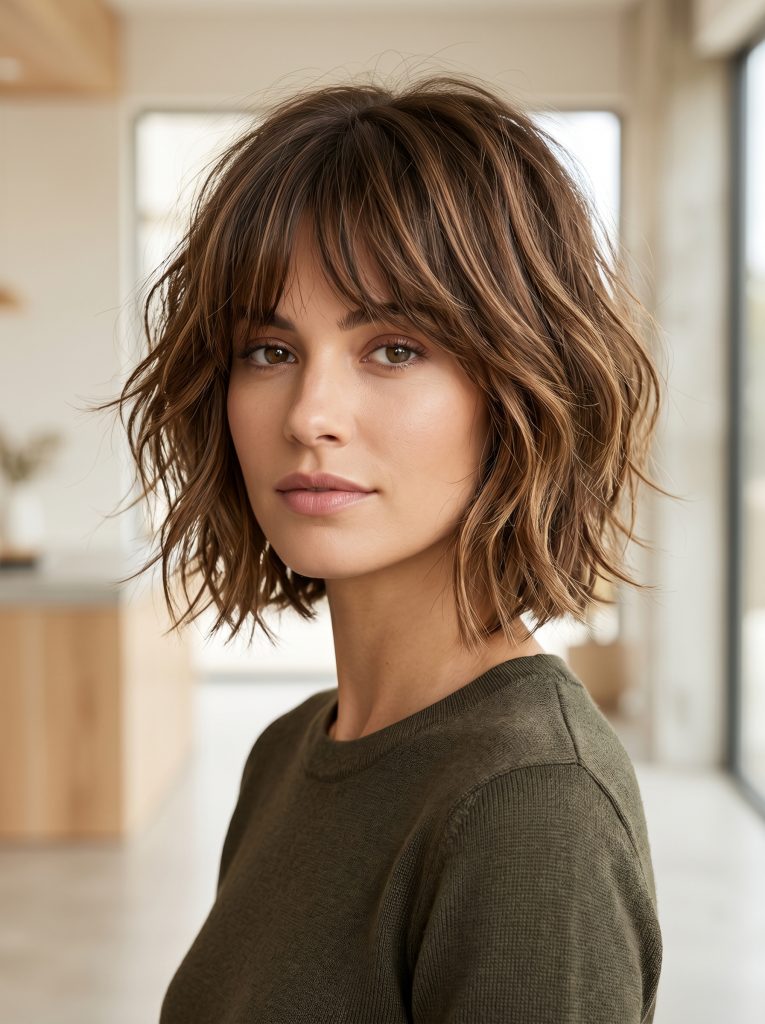 Short Textured Shag Bob-Fille vibe