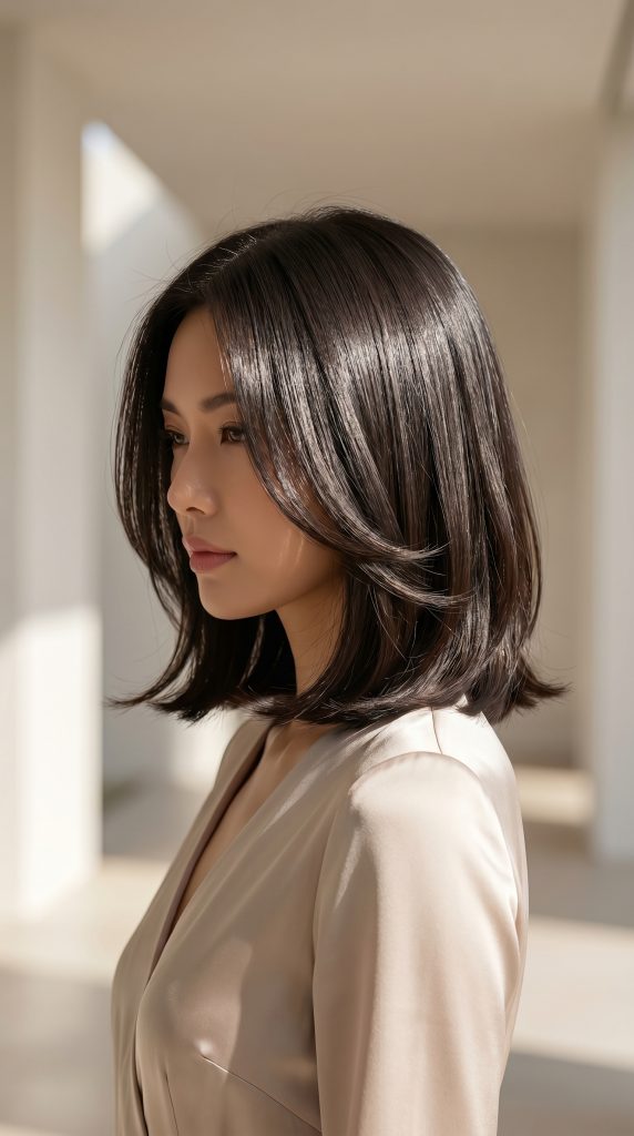 Sleek Glass Layered Bob-Fille vibe