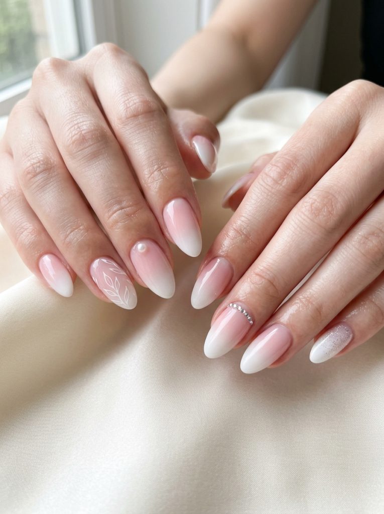 Soft Ombre Pink to White-Fille vibe