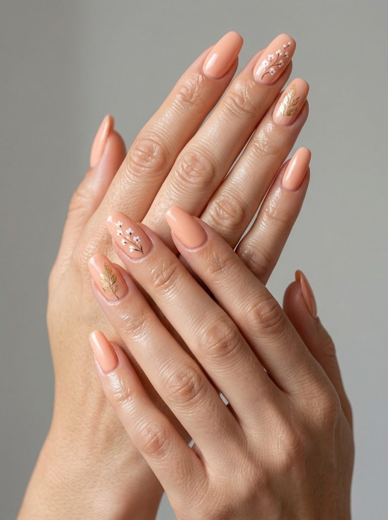 Soft Peach Nails-Fille vibe