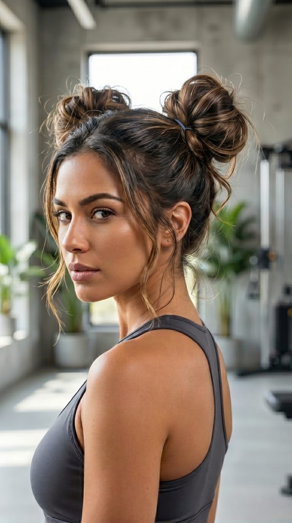 Sporty Space Buns-Fille vibe