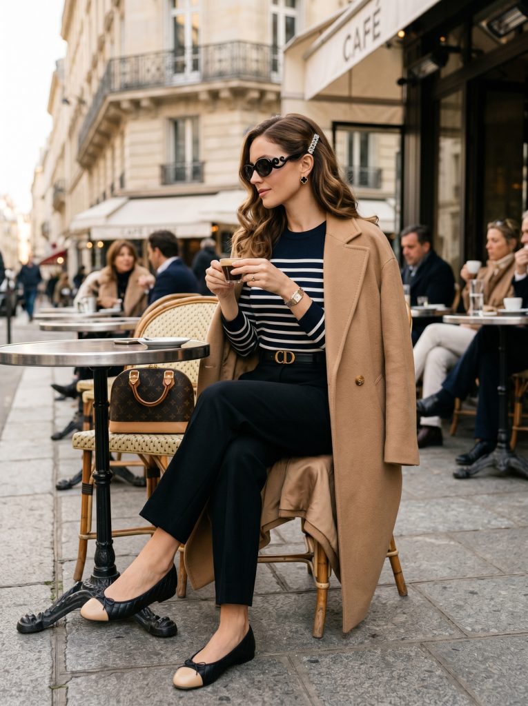 The Parisian Winter Café Outfit-Fille vibe