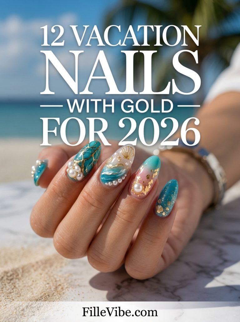 10+ Vacation Nails with Gold for 2026: The Effortless Glow-Up Your Hands Need This Year