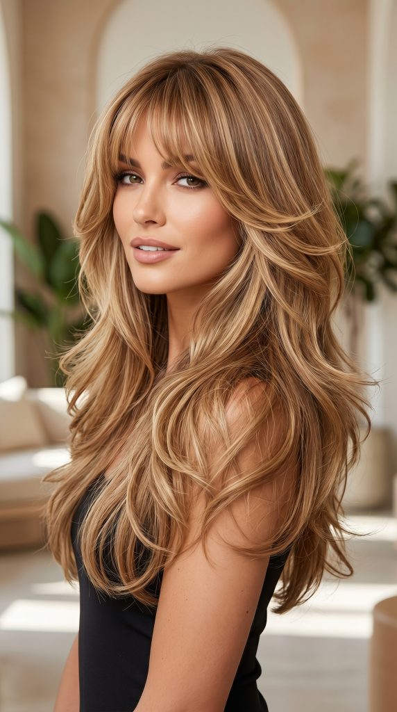 Butterfly Layers With Feathered Bangs-Fille vibe