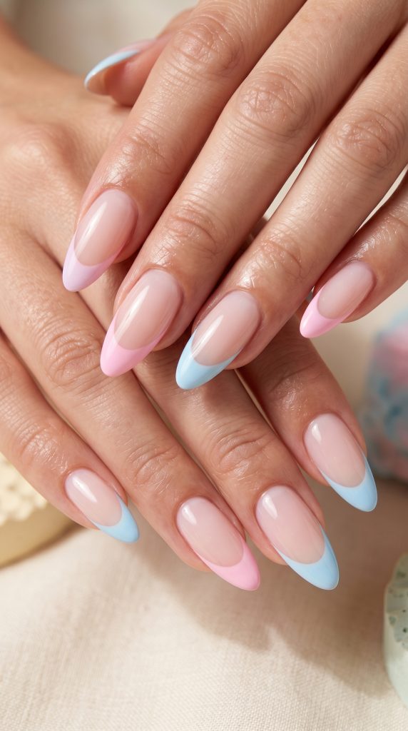 Cotton Candy French Tips-Fille vibe