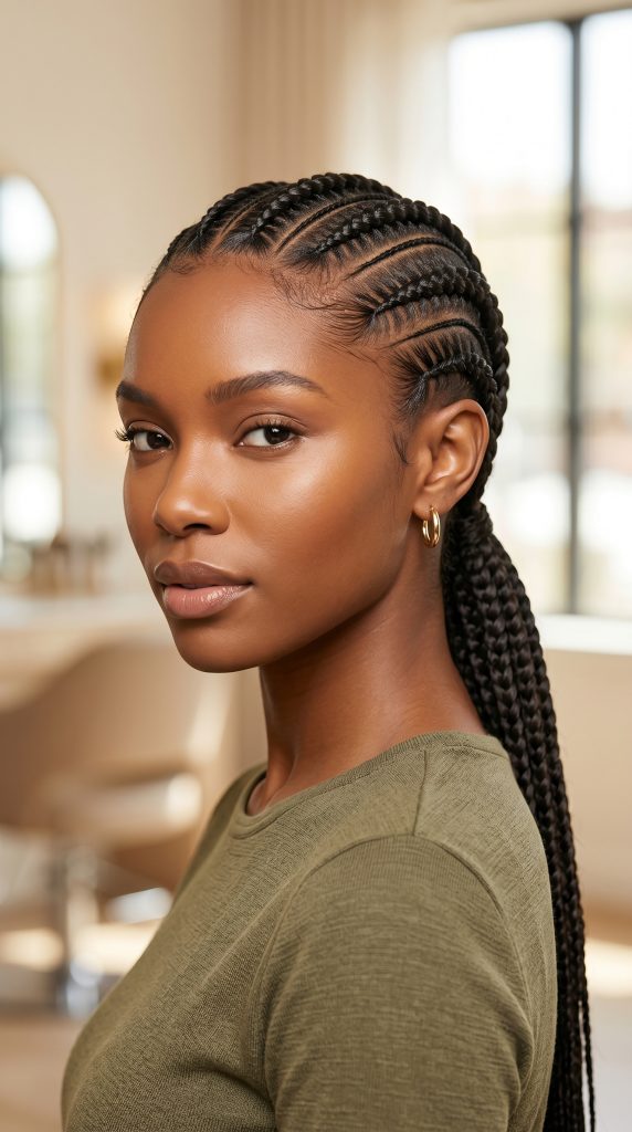 Feed in cornrow hairstyles for Black women